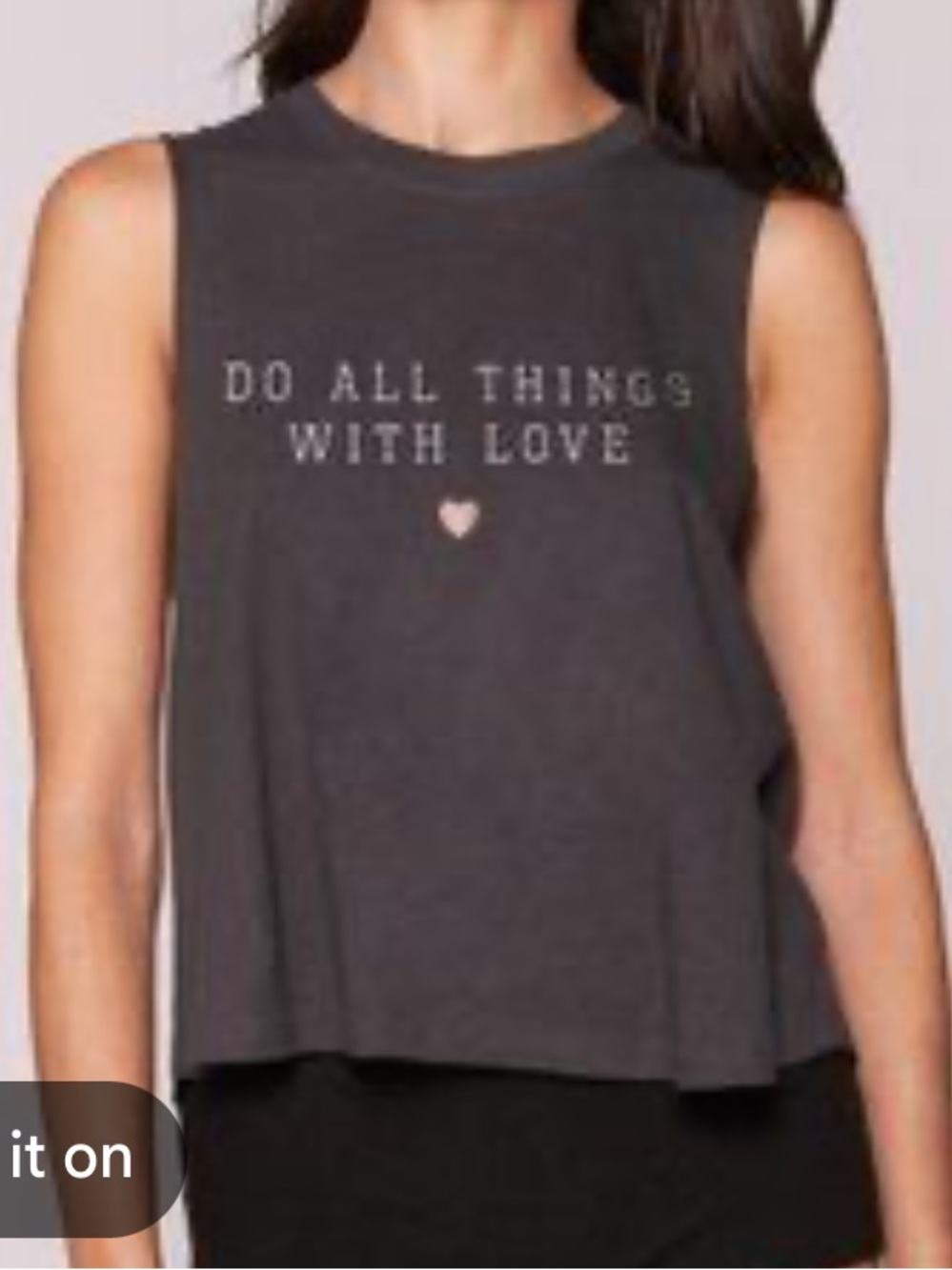 Spiritual Gangster do all things with love cropped tank top - gray L